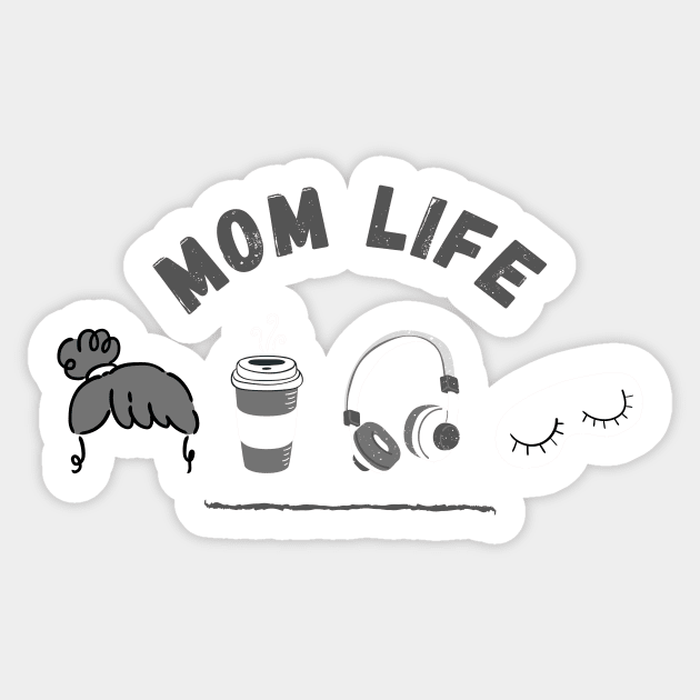 Messy bun coffee run gangsta rap i need a nap mom life Sticker by monicasareen